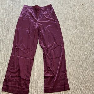 Madewell Satin Pull on Straight Pant in Cabaret